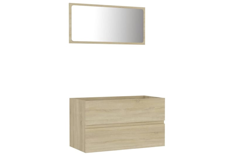 Badrumsmöbler set 2 delar sonoma-ek spånskiva - Brun - Hus & renovering - Kök & bad - Badrum - Badrumsmöbler & badrumsinredning - Kompletta möbelpaket badrum