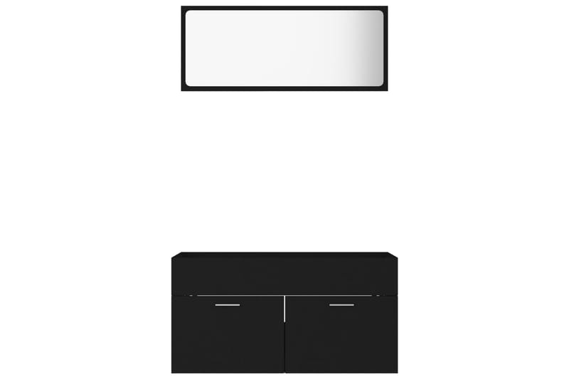 Badrumsmöbler set 2 delar svart spånskiva - Svart - Hus & renovering - Kök & bad - Badrum - Badrumsmöbler & badrumsinredning - Kompletta möbelpaket badrum