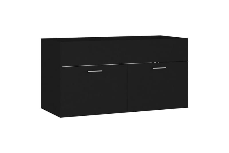Badrumsmöbler set 2 delar svart spånskiva - Svart - Hus & renovering - Kök & bad - Badrum - Badrumsmöbler & badrumsinredning - Kompletta möbelpaket badrum