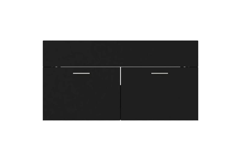 Badrumsmöbler set 2 delar svart spånskiva - Svart - Hus & renovering - Kök & bad - Badrum - Badrumsmöbler & badrumsinredning - Kompletta möbelpaket badrum