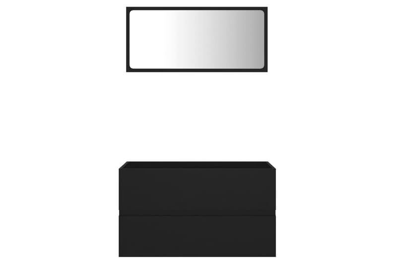Badrumsmöbler set 2 delar svart spånskiva - Svart - Hus & renovering - Kök & bad - Badrum - Badrumsmöbler & badrumsinredning - Kompletta möbelpaket badrum