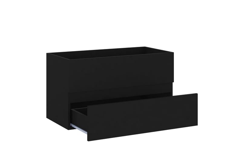 Badrumsmöbler set 2 delar svart spånskiva - Svart - Hus & renovering - Kök & bad - Badrum - Badrumsmöbler & badrumsinredning - Kompletta möbelpaket badrum