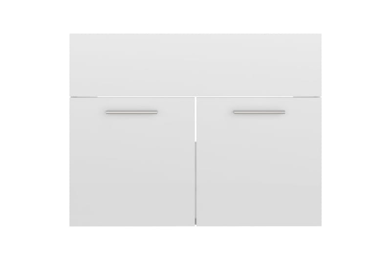 Badrumsmöbler set 2 delar vit högglans spånskiva - Vit - Kompletta möbelpaket badrum