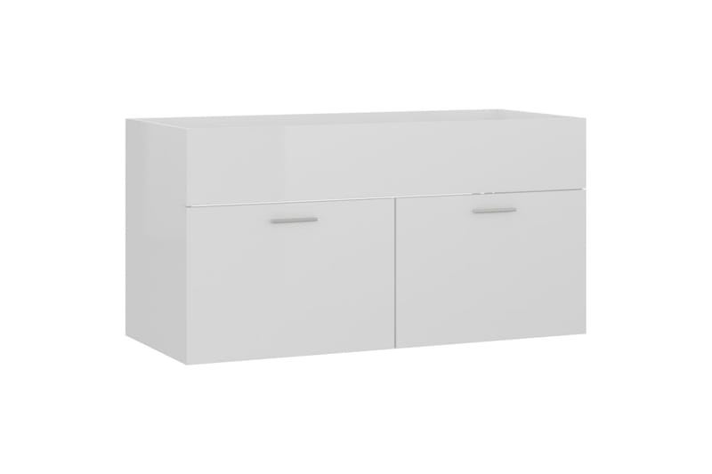 Badrumsmöbler set 2 delar vit högglans spånskiva - Vit - Hus & renovering - Kök & bad - Badrum - Badrumsmöbler & badrumsinredning - Kompletta möbelpaket badrum
