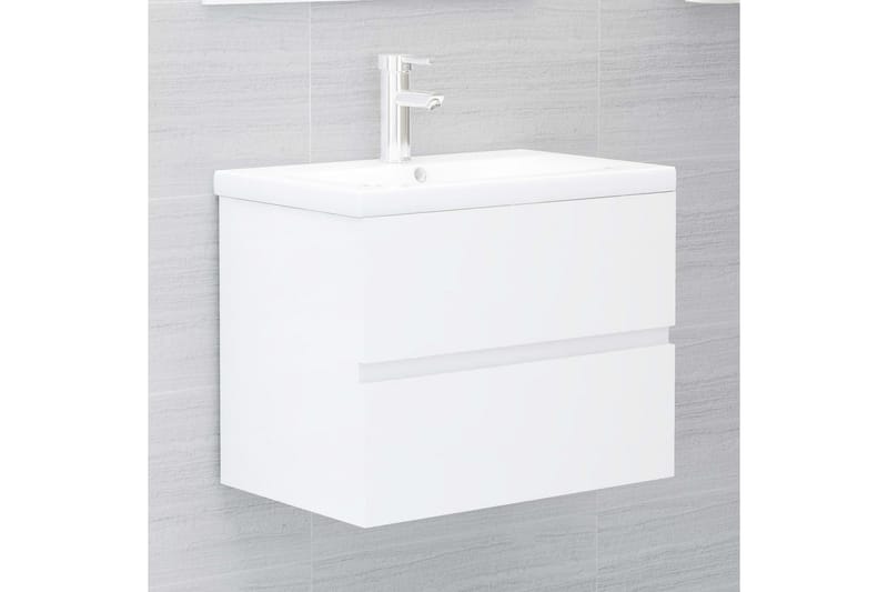 Badrumsmöbler set 2 delar vit högglans spånskiva - Vit - Hus & renovering - Kök & bad - Badrum - Badrumsmöbler & badrumsinredning - Kompletta möbelpaket badrum