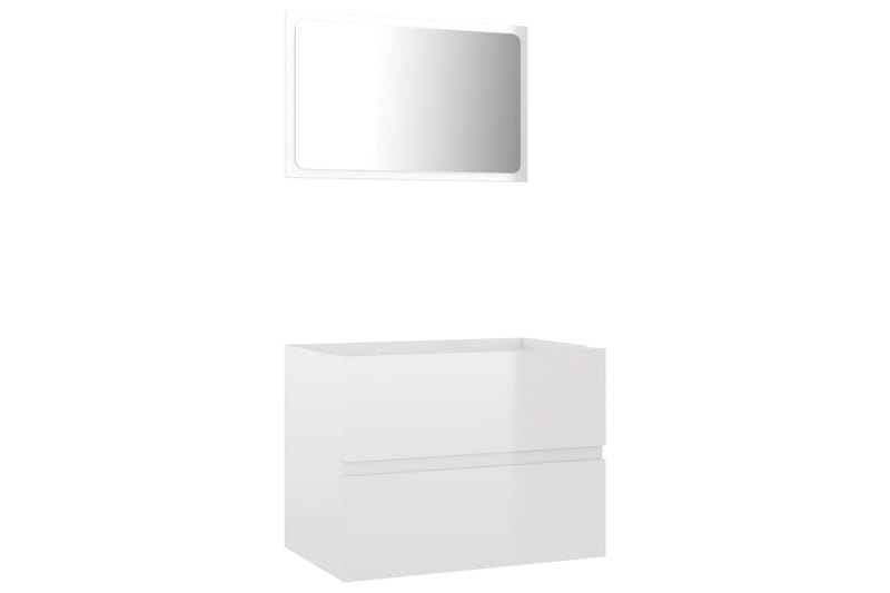 Badrumsmöbler set 2 delar vit högglans spånskiva - Vit - Hus & renovering - Kök & bad - Badrum - Badrumsmöbler & badrumsinredning - Kompletta möbelpaket badrum