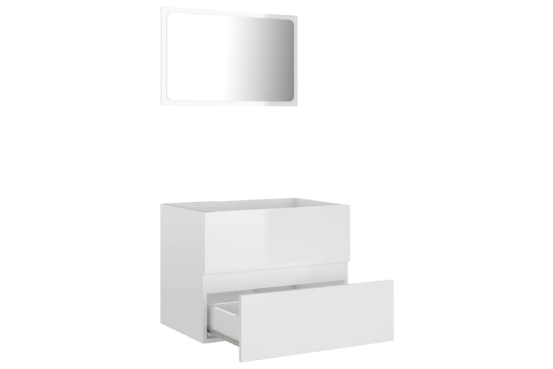Badrumsmöbler set 2 delar vit högglans spånskiva - Vit - Hus & renovering - Kök & bad - Badrum - Badrumsmöbler & badrumsinredning - Kompletta möbelpaket badrum