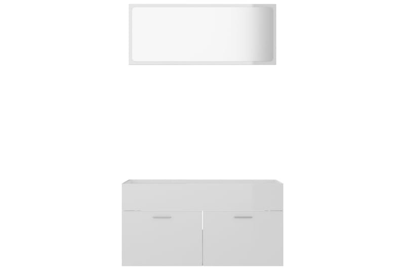 Badrumsmöbler set 2 delar vit högglans spånskiva - Vit - Hus & renovering - Kök & bad - Badrum - Badrumsmöbler & badrumsinredning - Kompletta möbelpaket badrum