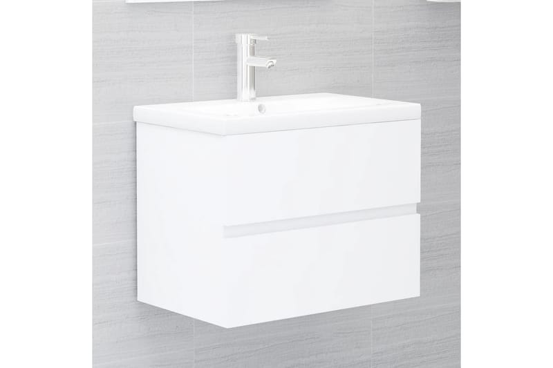 Badrumsmöbler set 2 delar vit spånskiva - Vit - Hus & renovering - Kök & bad - Badrum - Badrumsmöbler & badrumsinredning - Kompletta möbelpaket badrum