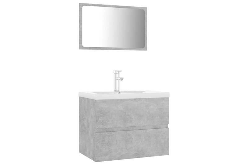 Badrumsmöbler set betonggrå spånskiva - Grå - Hus & renovering - Kök & bad - Badrum - Badrumsmöbler & badrumsinredning - Kompletta möbelpaket badrum