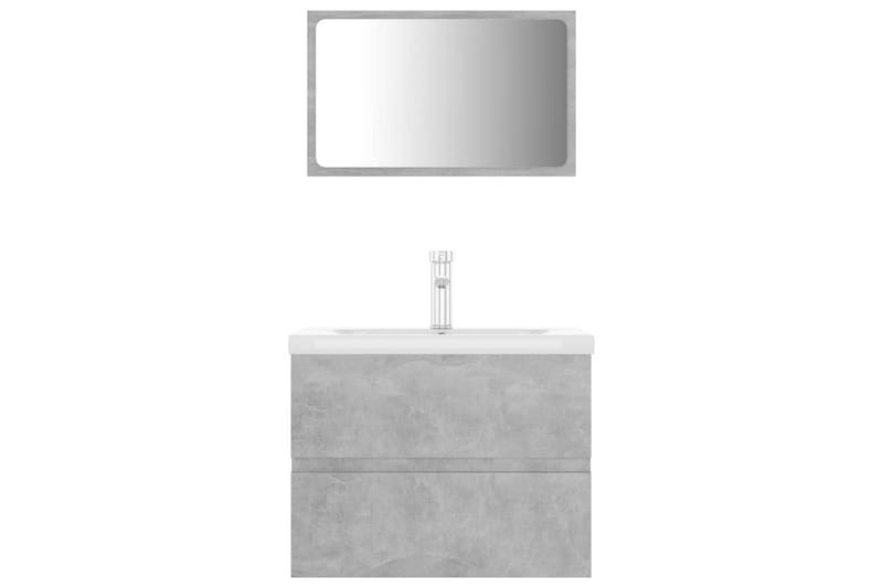Badrumsmöbler set betonggrå spånskiva - Grå - Hus & renovering - Kök & bad - Badrum - Badrumsmöbler & badrumsinredning - Kompletta möbelpaket badrum