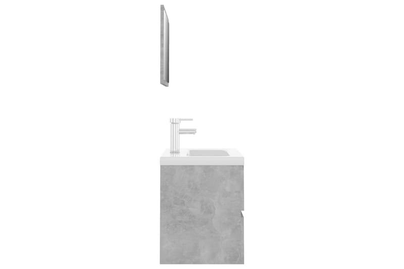 Badrumsmöbler set betonggrå spånskiva - Grå - Hus & renovering - Kök & bad - Badrum - Badrumsmöbler & badrumsinredning - Kompletta möbelpaket badrum