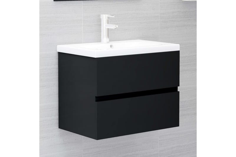 Badrumsmöbler set svart spånskiva - Svart - Hus & renovering - Kök & bad - Badrum - Badrumsmöbler & badrumsinredning - Kompletta möbelpaket badrum