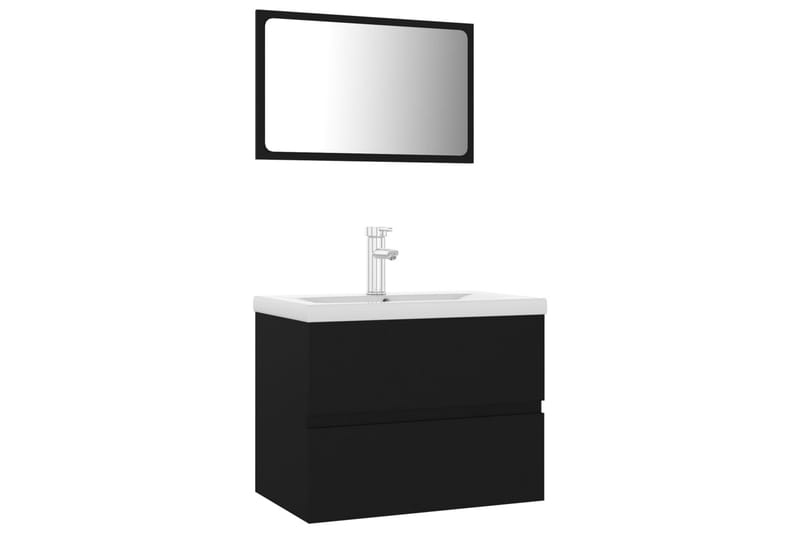 Badrumsmöbler set svart spånskiva - Svart - Hus & renovering - Kök & bad - Badrum - Badrumsmöbler & badrumsinredning - Kompletta möbelpaket badrum