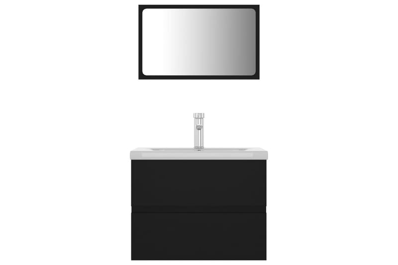 Badrumsmöbler set svart spånskiva - Svart - Hus & renovering - Kök & bad - Badrum - Badrumsmöbler & badrumsinredning - Kompletta möbelpaket badrum