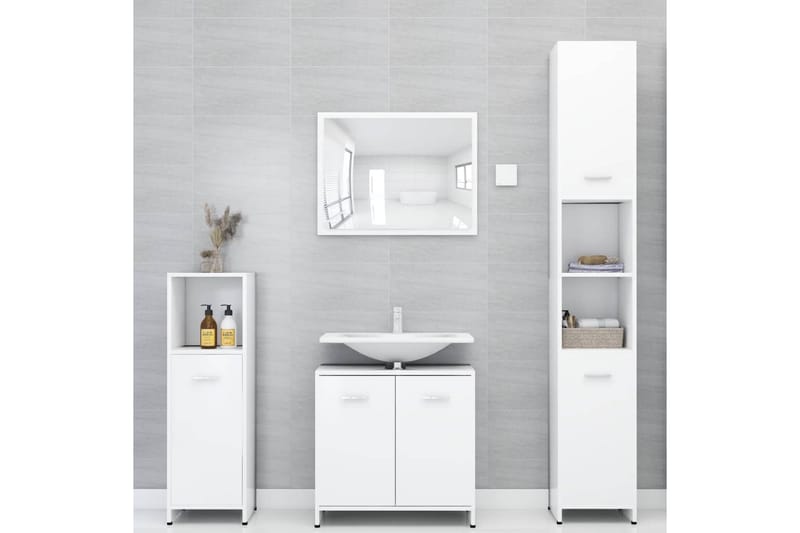 Badrumsmöbler set vit spånskiva - Vit - Hus & renovering - Kök & bad - Badrum - Badrumsmöbler & badrumsinredning - Kompletta möbelpaket badrum