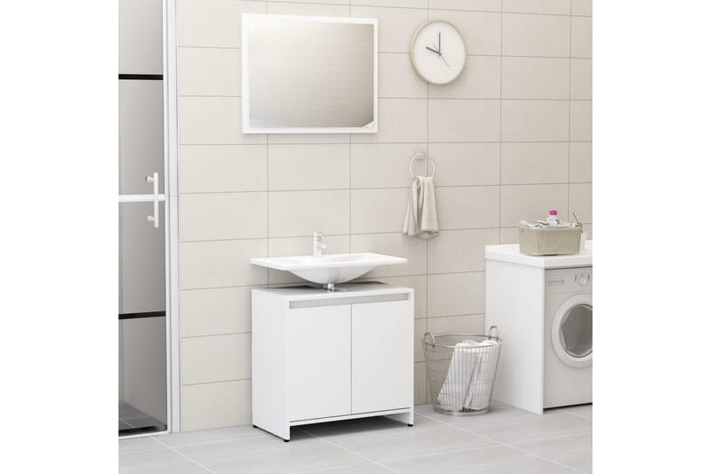 Badrumsmöbler set vit spånskiva - Vit - Hus & renovering - Kök & bad - Badrum - Badrumsmöbler & badrumsinredning - Kompletta möbelpaket badrum