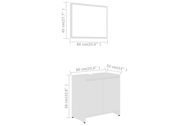 Badrumsmöbler set vit spånskiva - Vit - Hus & renovering - Kök & bad - Badrum - Badrumsmöbler & badrumsinredning - Kompletta möbelpaket badrum