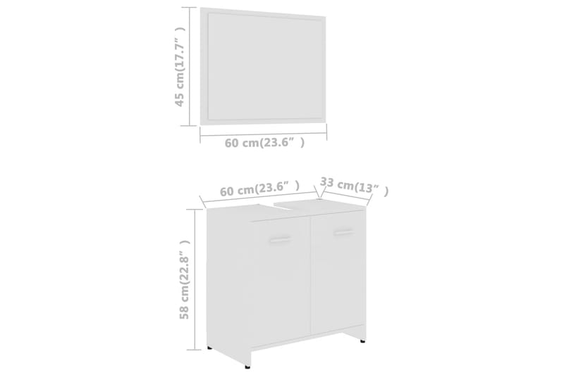 Badrumsmöbler set vit spånskiva - Vit - Hus & renovering - Kök & bad - Badrum - Badrumsmöbler & badrumsinredning - Kompletta möbelpaket badrum