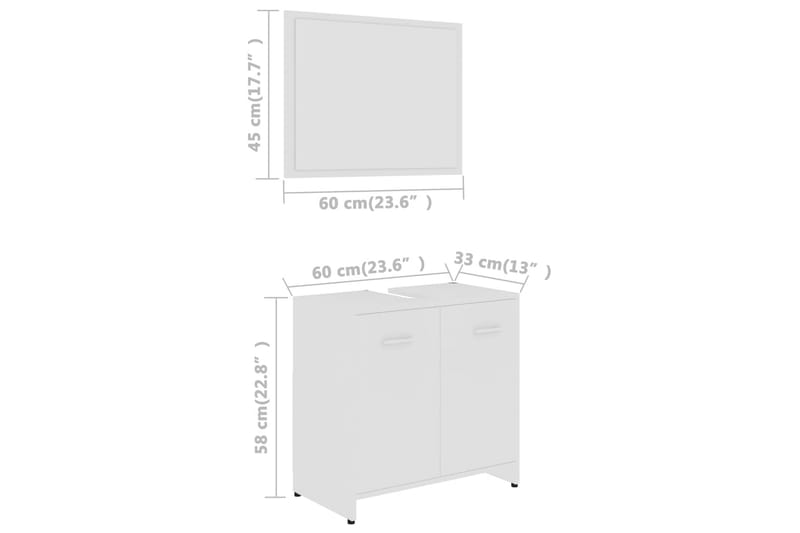 Badrumsmöbler set vit spånskiva - Vit - Kompletta möbelpaket badrum