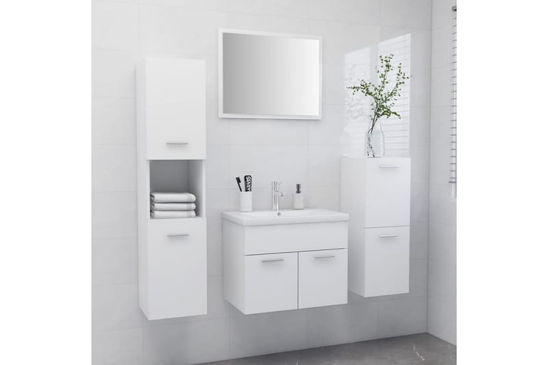 Badrumsmöbler set vit spånskiva - Vit - Hus & renovering - Kök & bad - Badrum - Badrumsmöbler & badrumsinredning - Kompletta möbelpaket badrum