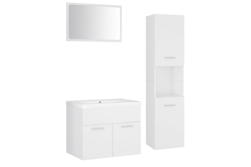 Badrumsmöbler set vit spånskiva - Vit - Hus & renovering - Kök & bad - Badrum - Badrumsmöbler & badrumsinredning - Kompletta möbelpaket badrum