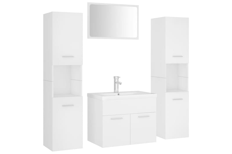 Badrumsmöbler set vit spånskiva - Vit - Hus & renovering - Kök & bad - Badrum - Badrumsmöbler & badrumsinredning - Kompletta möbelpaket badrum