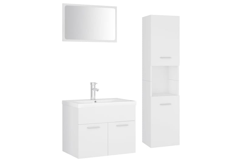 Badrumsmöbler set vit spånskiva - Vit - Hus & renovering - Kök & bad - Badrum - Badrumsmöbler & badrumsinredning - Kompletta möbelpaket badrum