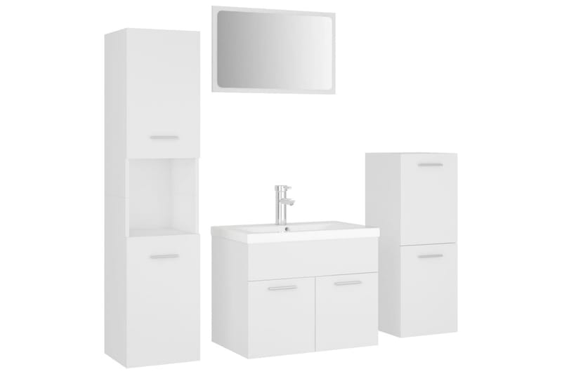 Badrumsmöbler set vit spånskiva - Vit - Hus & renovering - Kök & bad - Badrum - Badrumsmöbler & badrumsinredning - Kompletta möbelpaket badrum