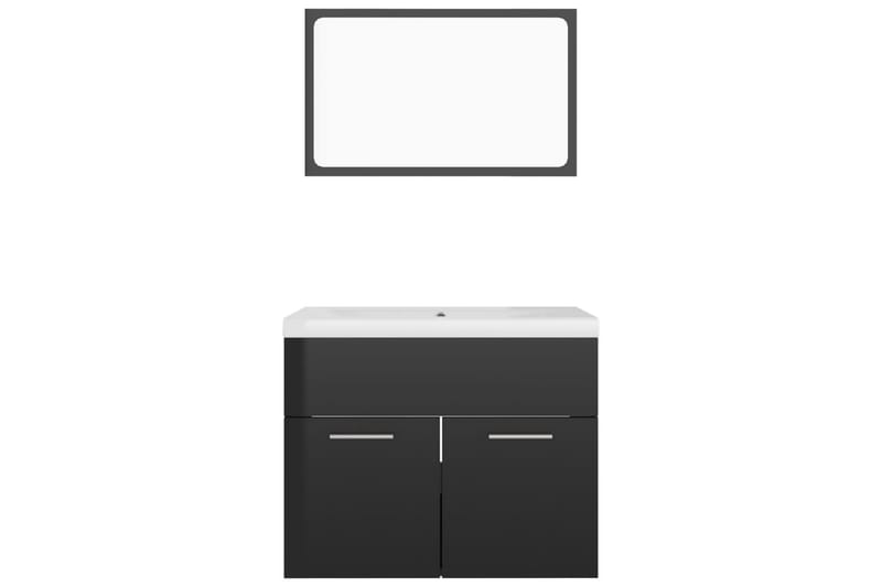 Badrumsmöbler svart högglans spånskiva - Svart - Hus & renovering - Kök & bad - Badrum - Badrumsmöbler & badrumsinredning - Kompletta möbelpaket badrum