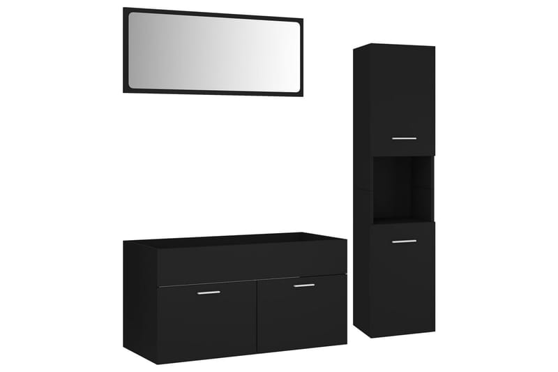Badrumsmöbler svart spånskiva - Svart - Hus & renovering - Kök & bad - Badrum - Badrumsmöbler & badrumsinredning - Kompletta möbelpaket badrum