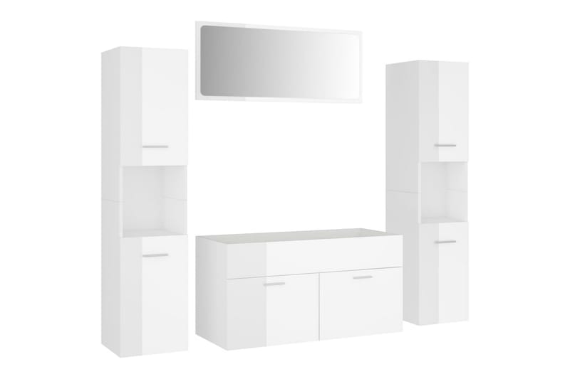 Badrumsmöbler vit högglans spånskiva - Vit - Hus & renovering - Kök & bad - Badrum - Badrumsmöbler & badrumsinredning - Kompletta möbelpaket badrum