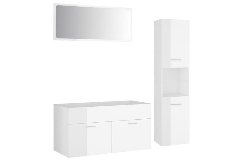 Badrumsmöbler vit högglans spånskiva - Vit - Hus & renovering - Kök & bad - Badrum - Badrumsmöbler & badrumsinredning - Kompletta möbelpaket badrum