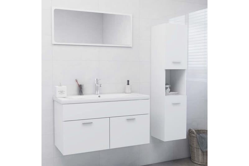 Badrumsmöbler vit spånskiva - Vit - Hus & renovering - Kök & bad - Badrum - Badrumsmöbler & badrumsinredning - Kompletta möbelpaket badrum