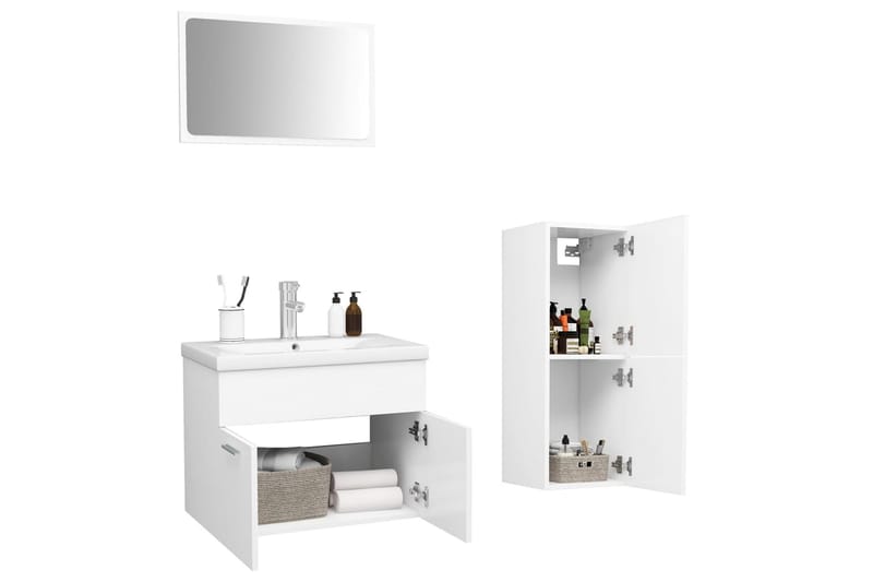 Badrumsmöbler vit spånskiva - Vit - Hus & renovering - Kök & bad - Badrum - Badrumsmöbler & badrumsinredning - Kompletta möbelpaket badrum