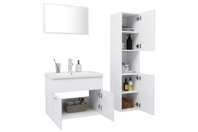 Badrumsmöbler vit spånskiva - Vit - Hus & renovering - Kök & bad - Badrum - Badrumsmöbler & badrumsinredning - Kompletta möbelpaket badrum