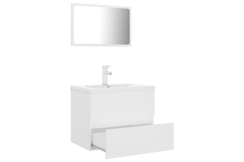 Badrumsmöbler vit spånskiva - Vit - Kompletta möbelpaket badrum