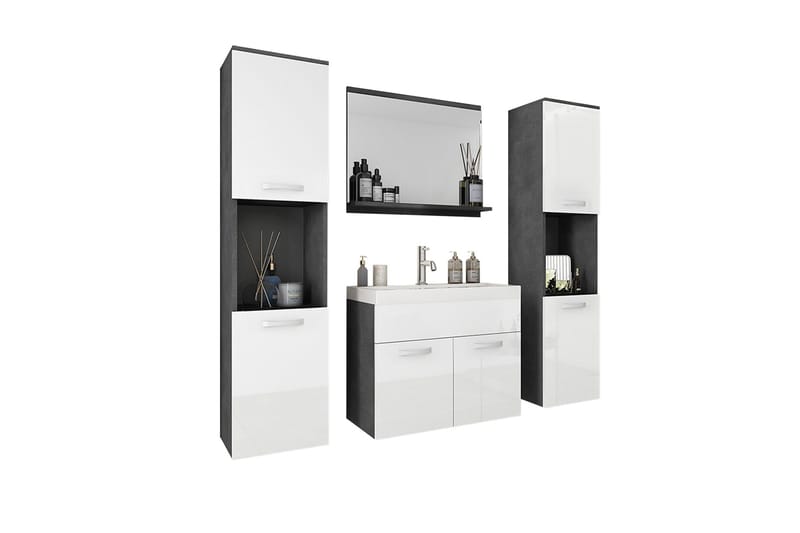 Badrumsmöbler - Vit|Svart - Hus & renovering - Kök & bad - Badrum - Badrumsmöbler & badrumsinredning - Kompletta möbelpaket badrum