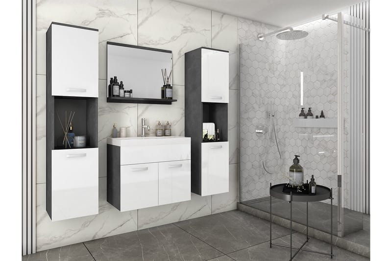 Badrumsmöbler - Vit|Svart - Hus & renovering - Kök & bad - Badrum - Badrumsmöbler & badrumsinredning - Kompletta möbelpaket badrum