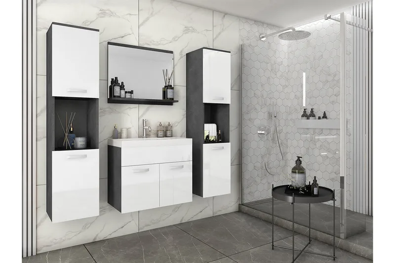 Badrumsmöbler - Vit|Svart - Hus & renovering - Kök & bad - Badrum - Badrumsmöbler & badrumsinredning - Kompletta möbelpaket badrum