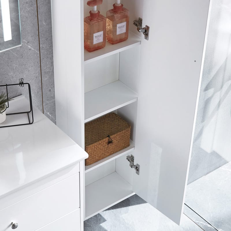 Badrumspaket Kommod 120cm Högskåp och LED-spegel 120 cm Silv - Lyfco - Hus & renovering - Kök & bad - Badrum - Badrumsmöbler & badrumsinredning - Kompletta möbelpaket badrum