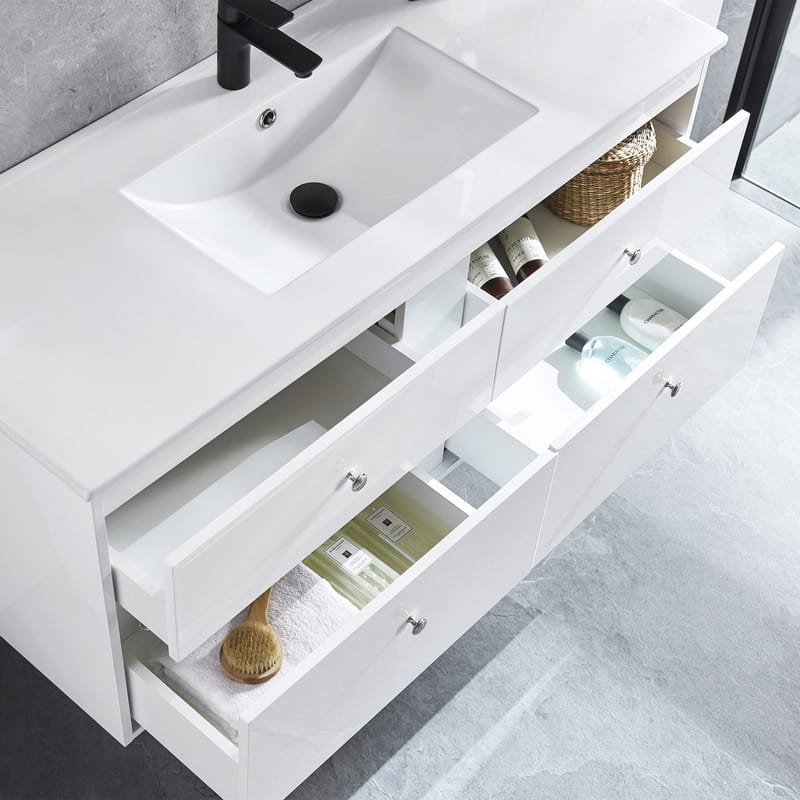 Badrumspaket Kommod 120cm Högskåp och LED-spegel 120 cm Silv - Lyfco - Hus & renovering - Kök & bad - Badrum - Badrumsmöbler & badrumsinredning - Kompletta möbelpaket badrum