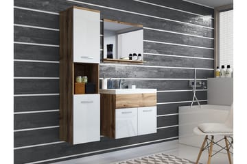 Badrumsset Delorimier 57 cm - Vit/Natur - Hus & renovering - Kök & bad - Badrum - Badrumsmöbler & badrumsinredning - Kompletta möbelpaket badrum