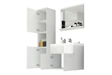 Badrumsset Delorimier 57 cm - Vit/Natur - Hus & renovering - Kök & bad - Badrum - Badrumsmöbler & badrumsinredning - Kompletta möbelpaket badrum