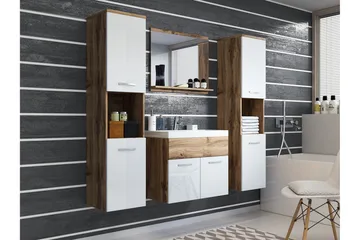 Badrumsset Delorimier XL 68 cm - Vit/Natur - Hus & renovering - Kök & bad - Badrum - Badrumsmöbler & badrumsinredning - Kompletta möbelpaket badrum
