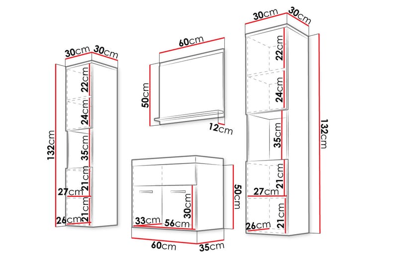 Badrumsset Delorimier XL - Natur - Hus & renovering - Kök & bad - Badrum - Badrumsmöbler & badrumsinredning - Kompletta möbelpaket badrum