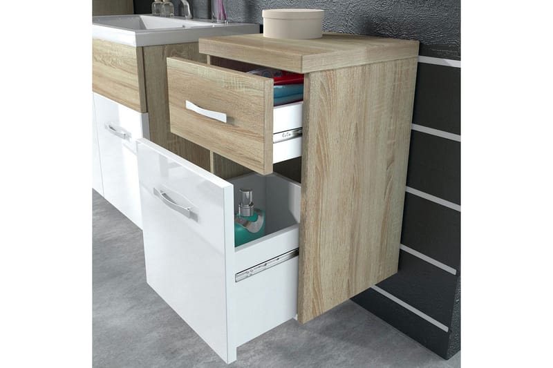 Ericka Badrumsset - Ek/Vit/Högglans - Hus & renovering - Kök & bad - Badrum - Badrumsmöbler & badrumsinredning - Kompletta möbelpaket badrum