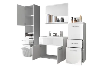 Ericka Badrumsset - Ek/Vit/Högglans - Hus & renovering - Kök & bad - Badrum - Badrumsmöbler & badrumsinredning - Kompletta möbelpaket badrum