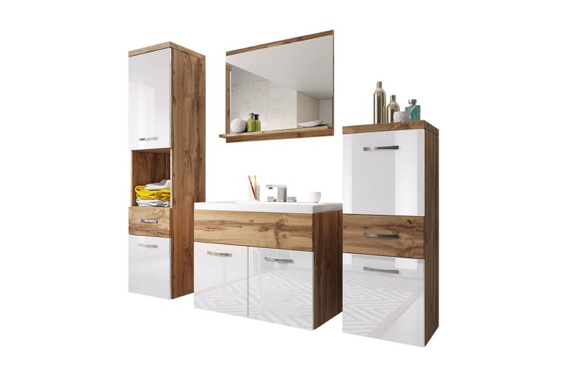 Ericka Badrumsset - Vit/Högglans - Hus & renovering - Kök & bad - Badrum - Badrumsmöbler & badrumsinredning - Kompletta möbelpaket badrum