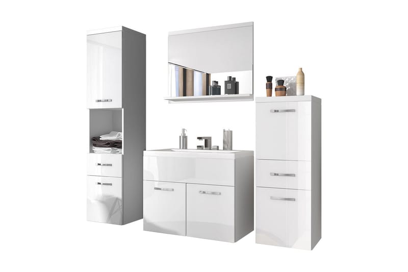 Ericka Badrumsset - Vit/Högglans - Hus & renovering - Kök & bad - Badrum - Badrumsmöbler & badrumsinredning - Kompletta möbelpaket badrum